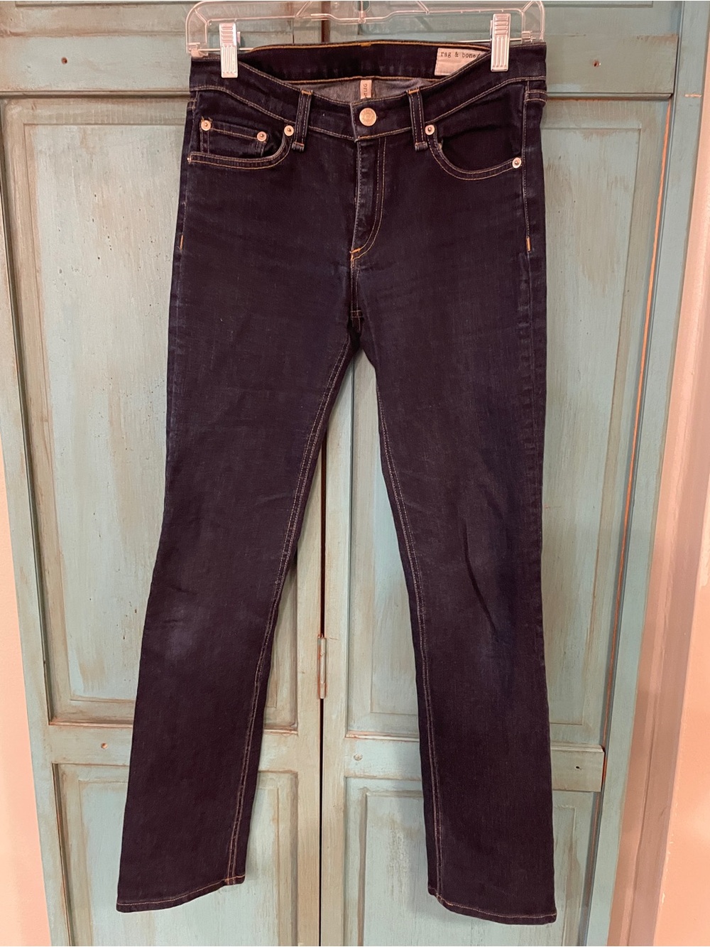 rag & bone Straight-Leg Jeans in Dark Indigo
